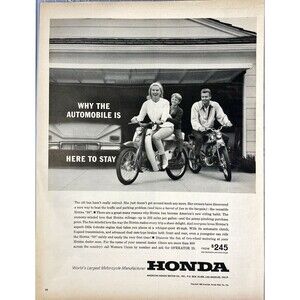 HONDA "50" "World's largest Motorcycle Manufacturer" Vintage Print Ad 1963